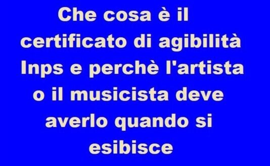 ISCRIZIONE INPS ARTISTA